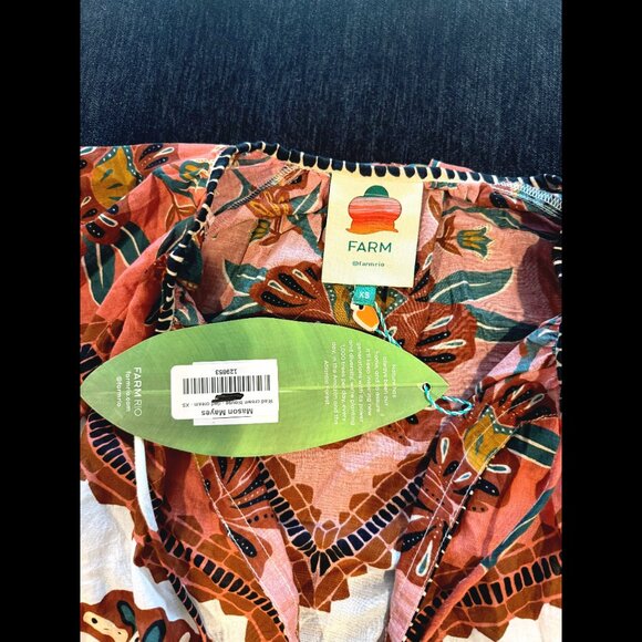 NWT Farm Rio Riad Botanical Blouse XS - Picture 5 of 6